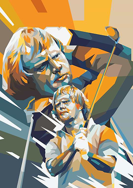 Golfer in Pop Art Style