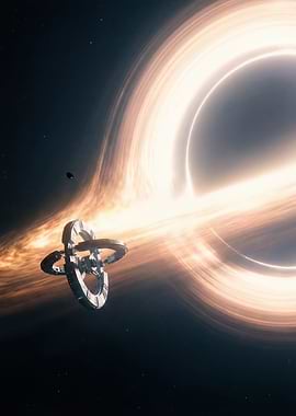 Interstellar Black Hole and Spaceship