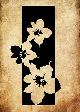 Vintage Floral Silhouette Art