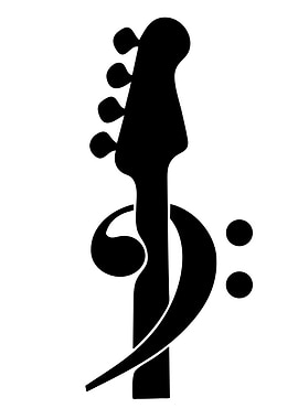 Bass Clef and Guitar Headstock