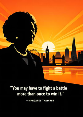 Margaret Thatcher London Silhouette