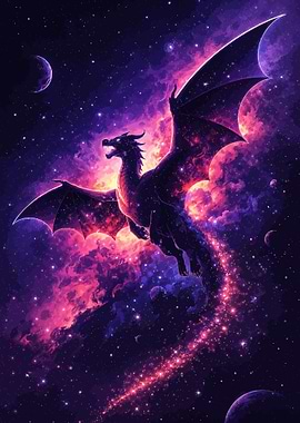 Cosmic Dragon in Nebula