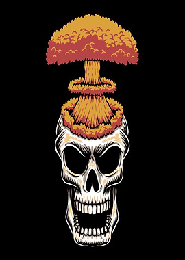 Skull with Nuclear Explosion