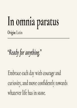 In Omnia Paratus Latin Phrase