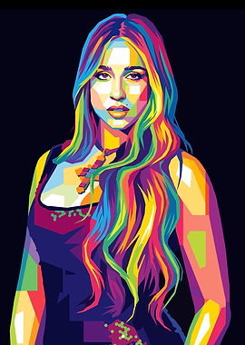 Colorful Pop Art Portrait of a Woman