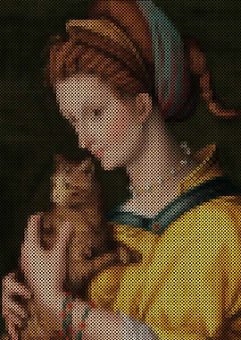 Portrait of a young lady holding a cat