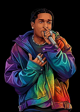 A$AP Rocky Performing with Microphone