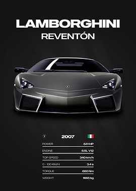 Lamborghini Reventón Car Poster