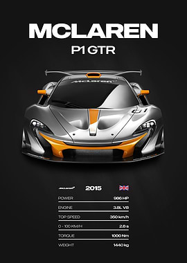 McLaren P1 GTR 2015 Car Poster