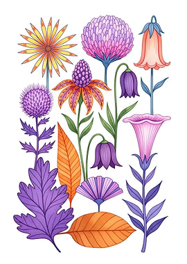 Whimsical Watercolor Floral Arrangement