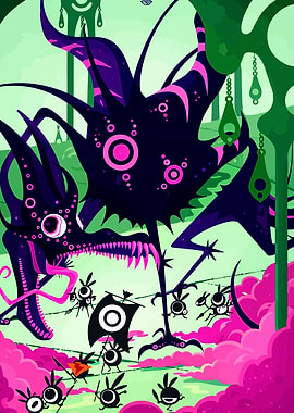 Dark Creature and Tiny Warriors