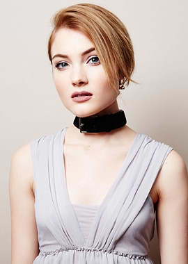 Skyler Samuels with Blonde Hair and Choker