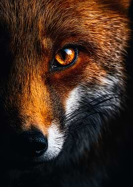Fox Face Amber Eye Portrait