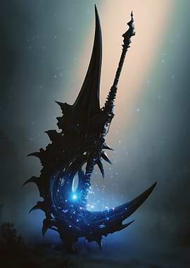 Dark Fantasy Scythe with Cosmic Energy