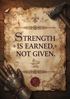 Strength is Earned, Not Given Scroll