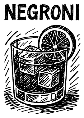 Negroni Cocktail Illustration