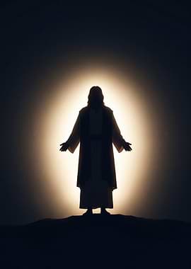 Jesus Christ Silhouette with Halo