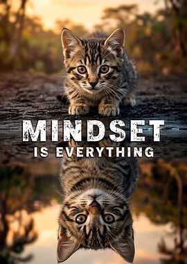 Kitten and Cat Reflection Mindset Quotes