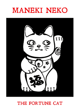 Maneki Neko Fortune Cat Illustration