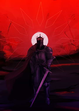 Dark Knight King with Sword Fall of Avalon