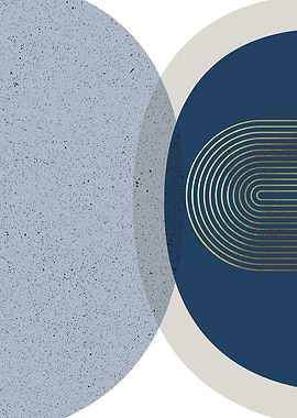 Abstract Geometric Shapes with Gold Arches