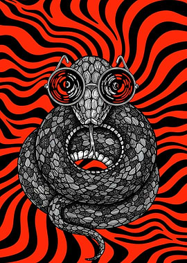 Trippy Snake with Sunglasses