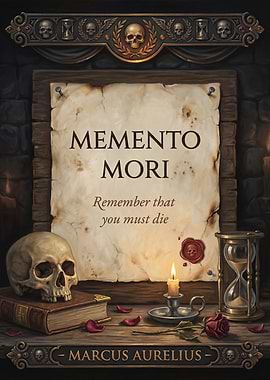 Memento Mori Skull and Hourglass