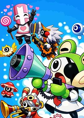 Castle Crashers Characters with Instruments