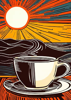 Sunrise Coffee by the Ocean