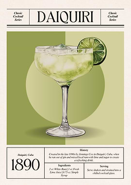 Vintage Daiquiri Cocktail – Classic 1890s Cuban Elegance