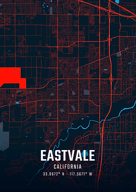 Eastvale California City Map