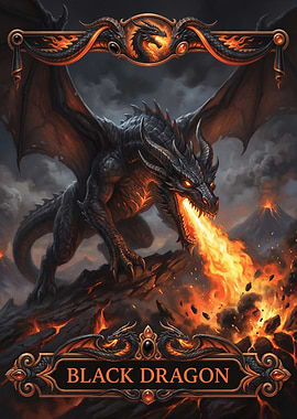 Black Dragon Breathing Fire