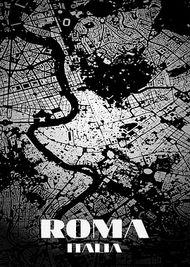 Roma Italia Map Poster