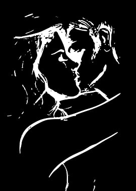 Couple Kissing Silhouette