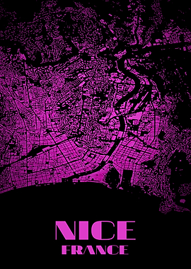 Nice France Map Poster