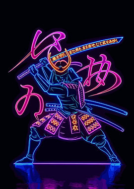 Neon Samurai Warrior