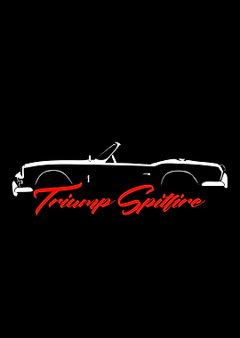 Triumph Spitfire Silhouette with Text