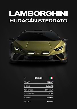Lamborghini Huracán Sterrato Car Poster