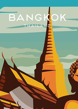 Bangkok Thailand Travel Poster