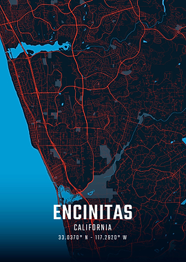 Encinitas California City Map