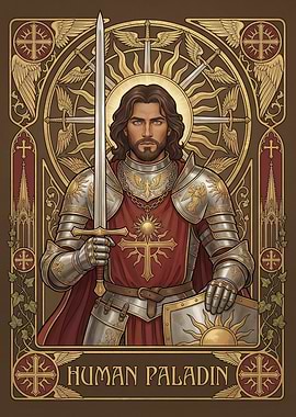 Human Paladin with Sword and Shield