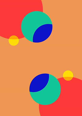 Abstract Geometric Circles on Orange Background