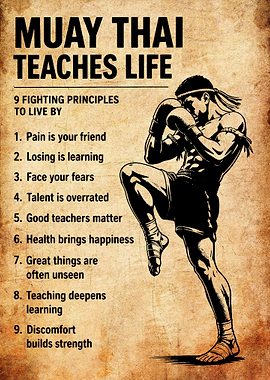 Muay Thai Life Principles Poster