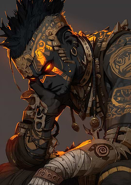 Orc Warrior with Glowing Eyes