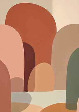 Abstract Organic Shapes in Earth Tones