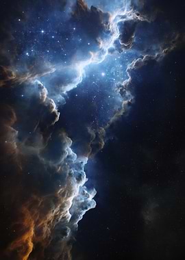 Cosmic Nebula with Stars