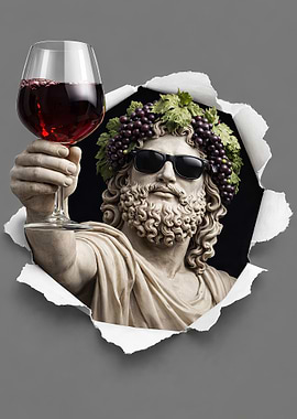 Dionysus with Wine and Sunglasses