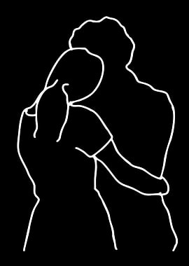 Couple Embracing Silhouette