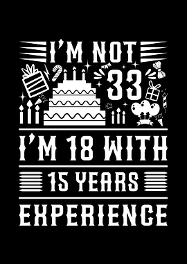 Funny 33rd Birthday Text Art