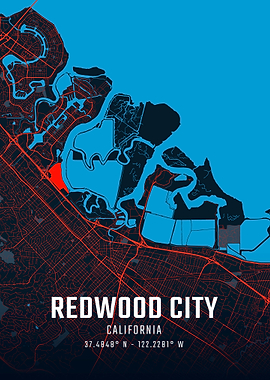 Redwood City California Map